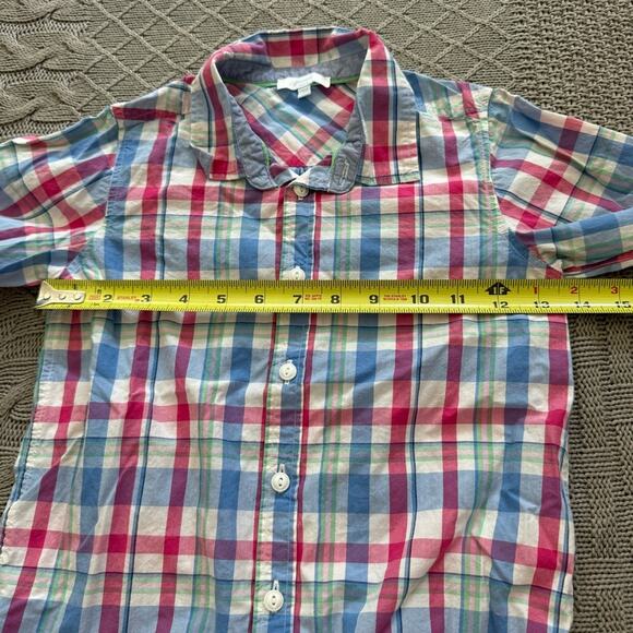 Jacadi Plaid Kids Button Down Shirt - Blue, Pink, Green ~ 7/8 - Picture 6 of 9